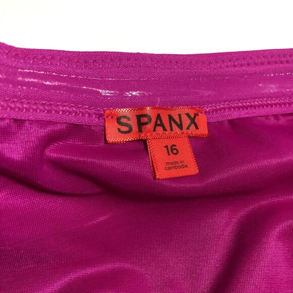 Spanx Core Swimsuit Bottoms Womens 16 Berry Pink High Waisted Go Slimming New - Picture 10 of 12